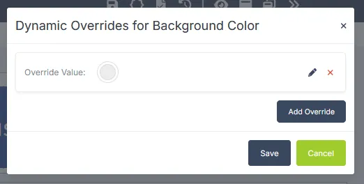 The dynamic override modal