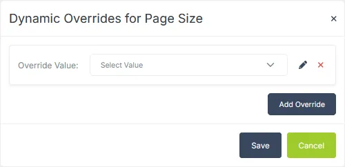 Dynamic overrides modal