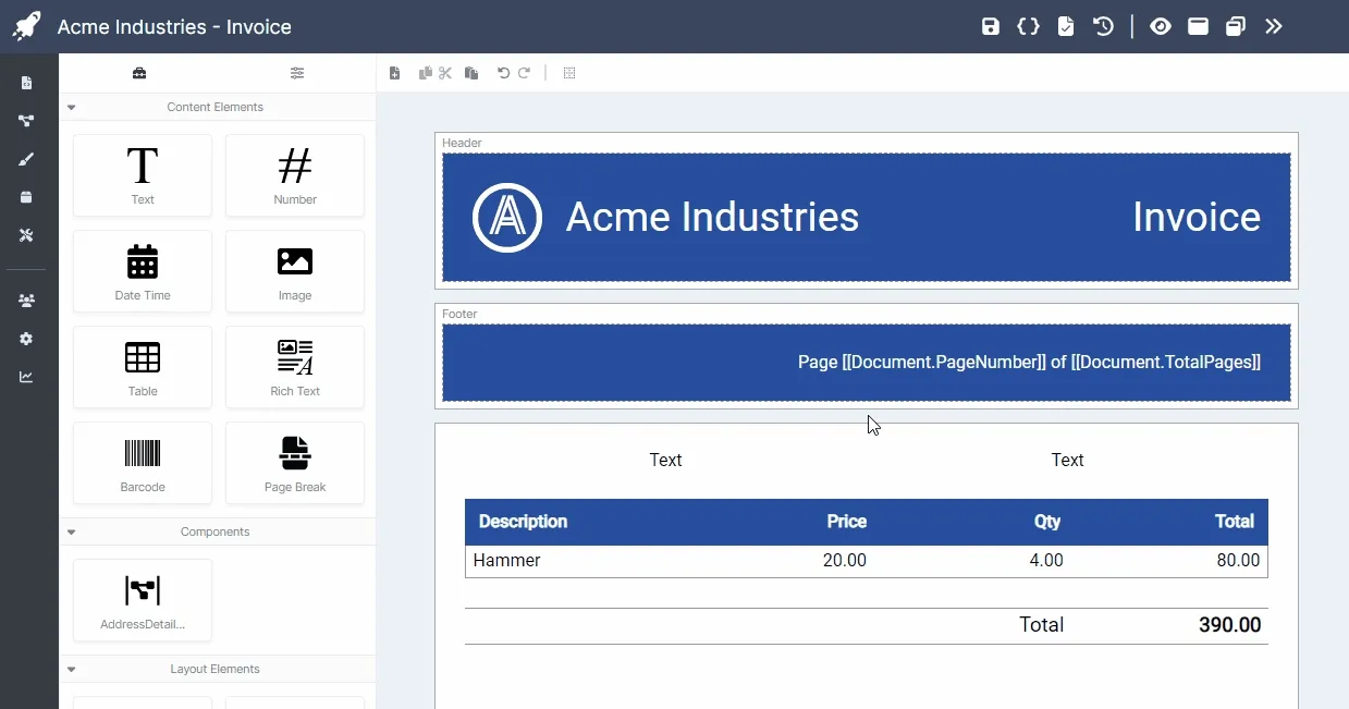 Inserting the components into the document