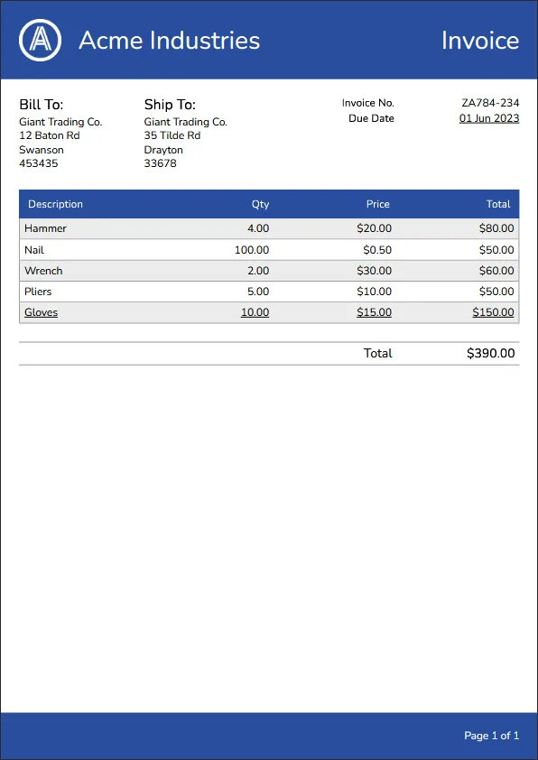 The invoice we&#x27;ll be building