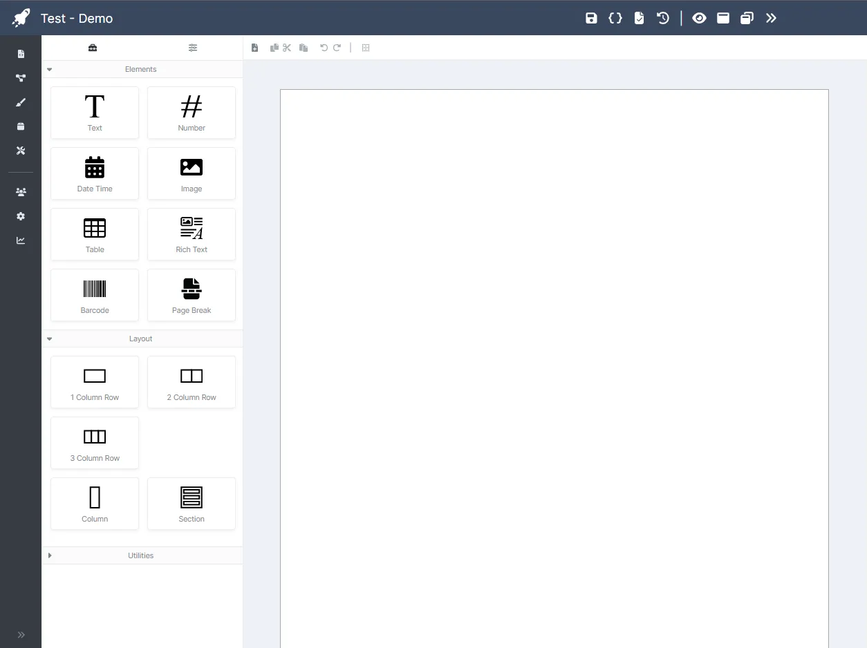 The AstraDoc Visual Designer